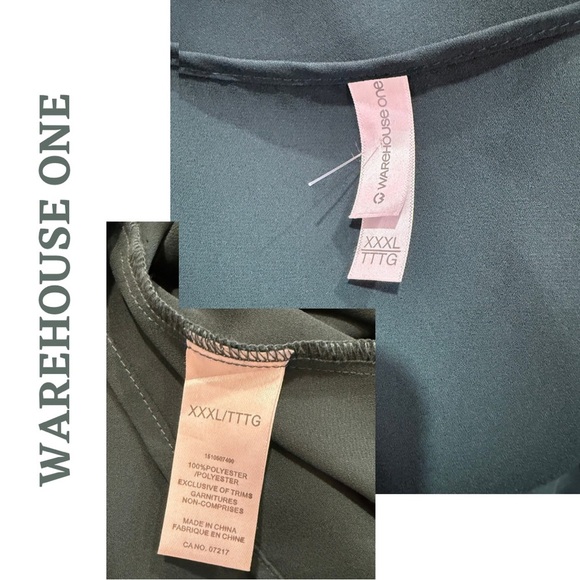 🛍️3/$40 Warehouse One Green Cold Shoulder Blouse Long Sleeve – Plus Size XXXL - Picture 5 of 5